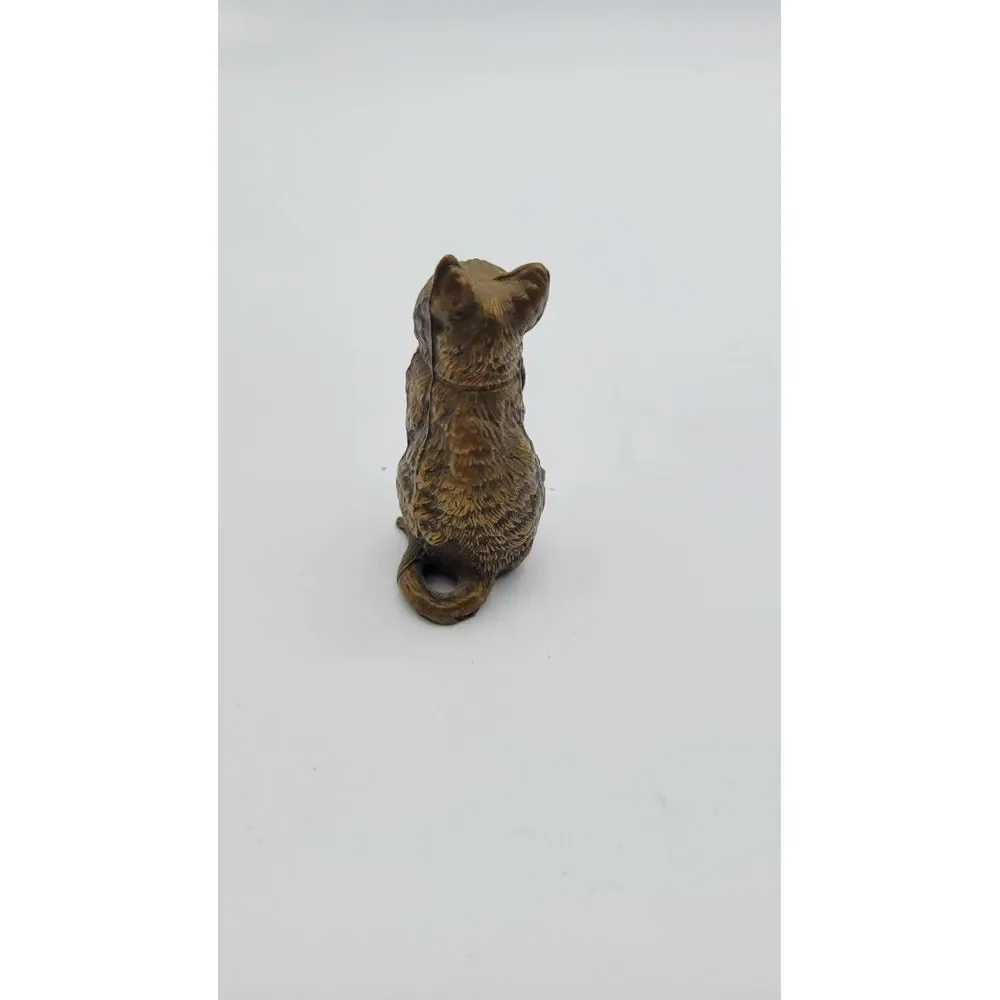 Vintage Brass Look‎ Resin Kitty Figurine Cat cute